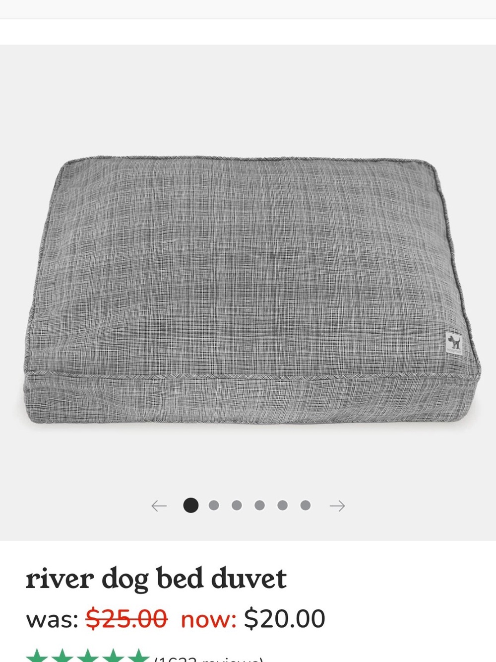 Gray Dog Bed Duvet by